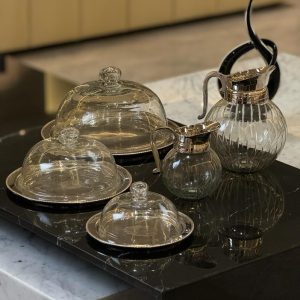 Plate With Glass Dome Chrome